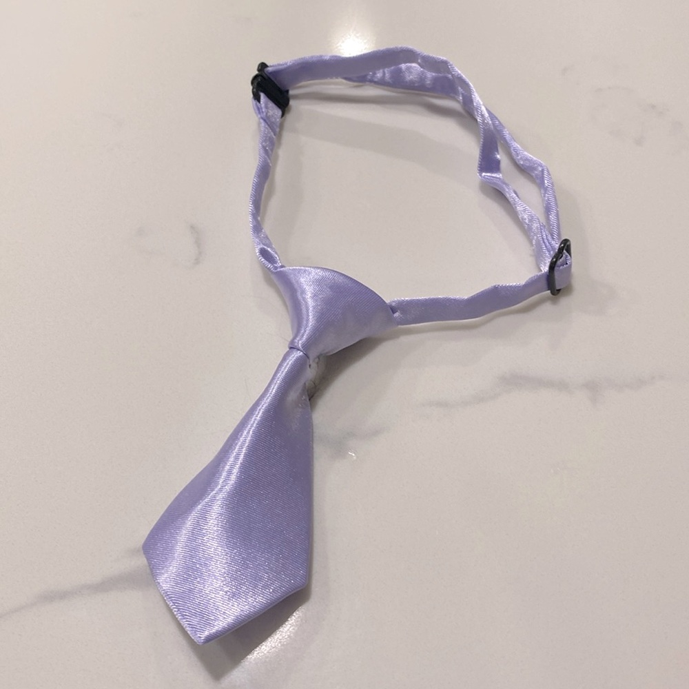 Purple adjustable dog tie collar - solid color